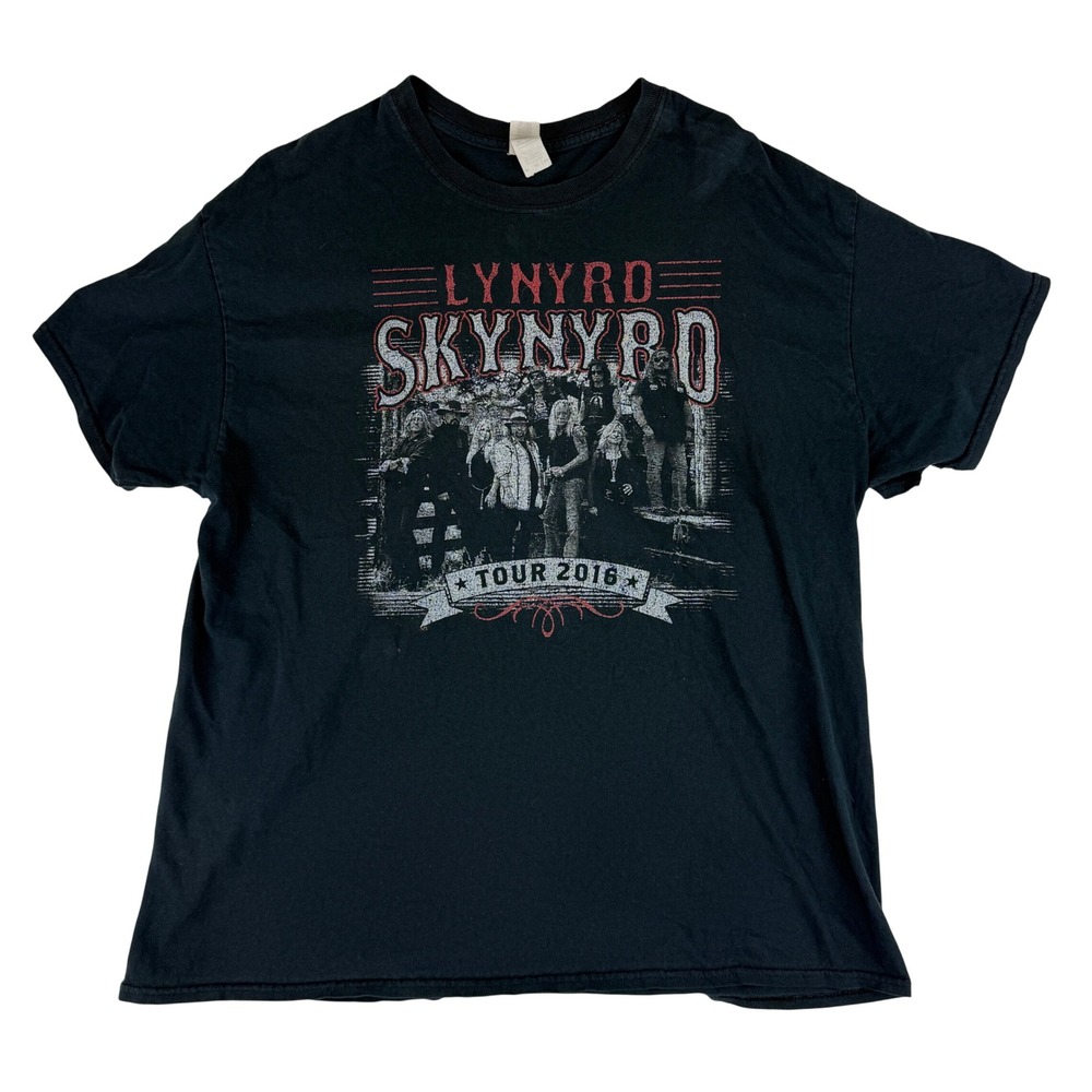Gildan Lynyrd Skynyrd T-Shirt Mens XL Black Tour‎ 2016 Band Graphic Tee